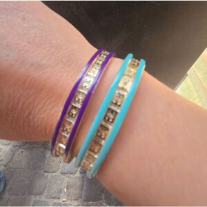 Chanel CC Gold Purple Bracelet New